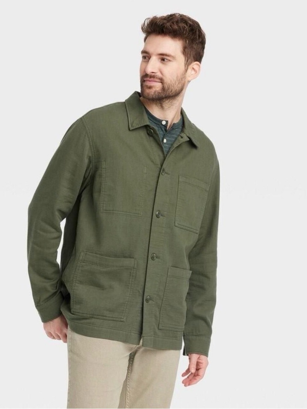 Goodfellow & Co Men's Regular Fit Cotton Chore Shirt Jacket